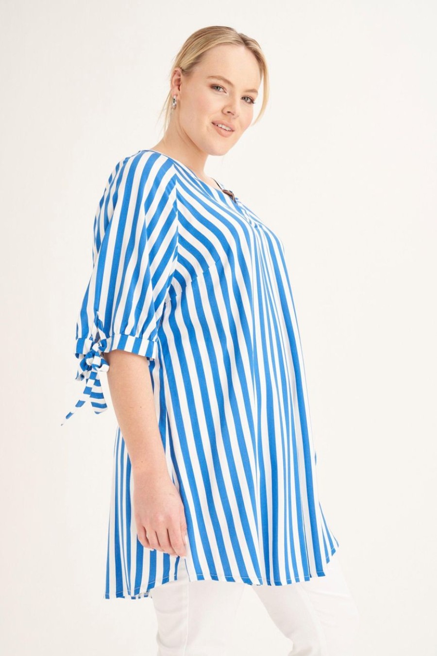 Clothing MILADYS | Stripe Henley Tunic Multi