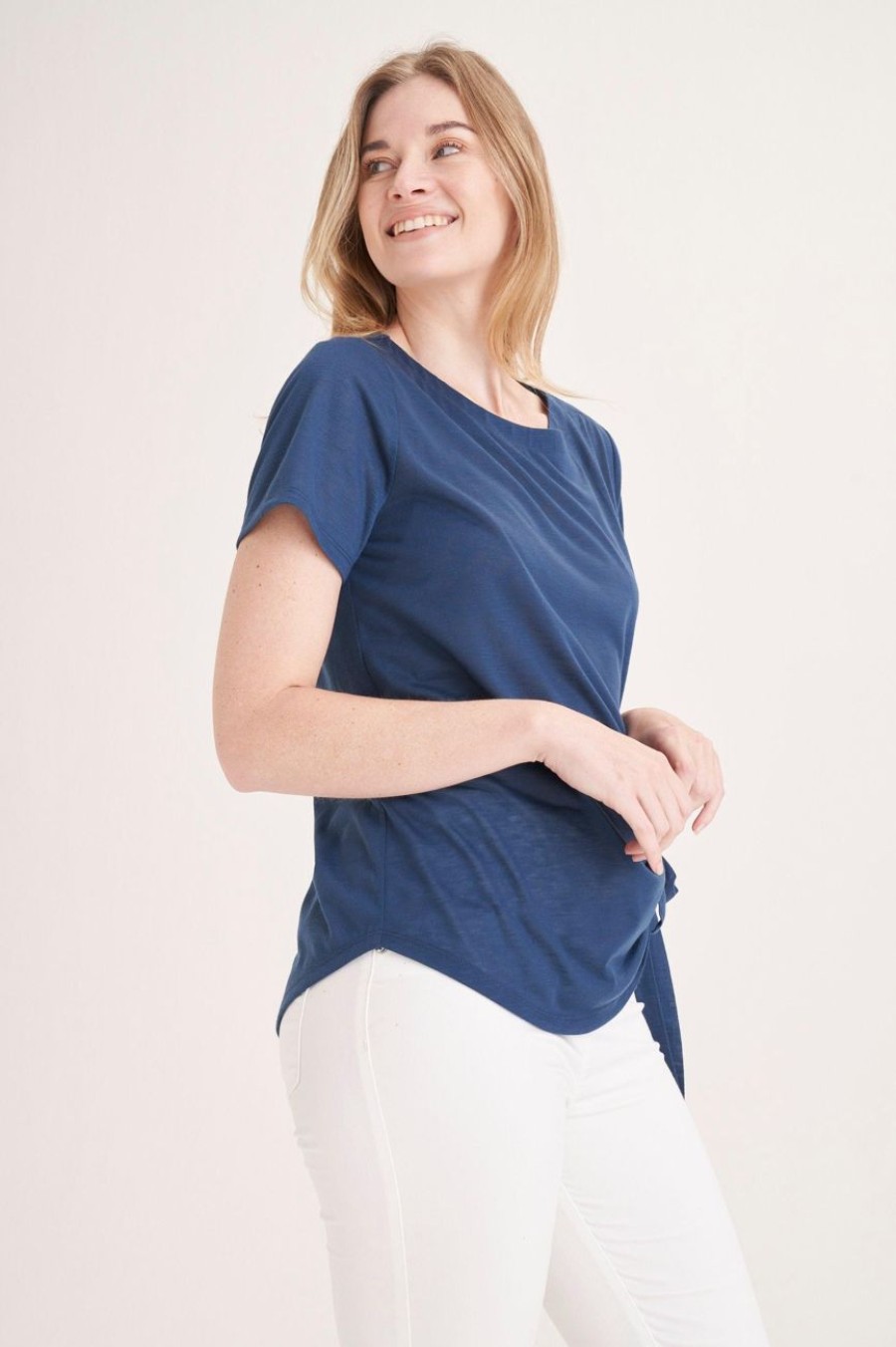 Clothing MILADYS | Side Detail Tee Navy