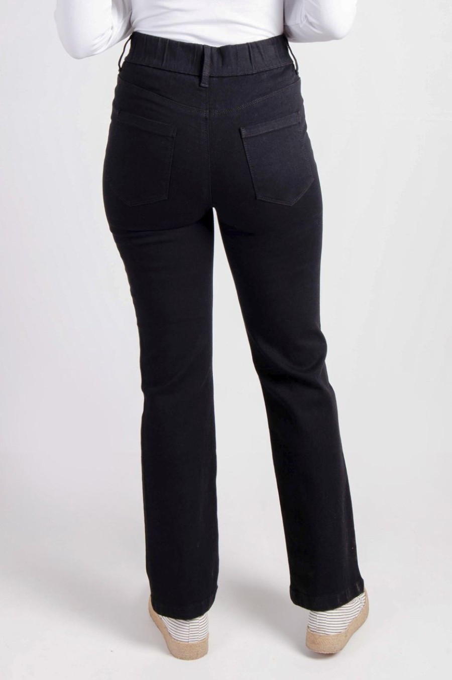 Clothing MILADYS | Pull On Straight Leg Twill Jeggings Black