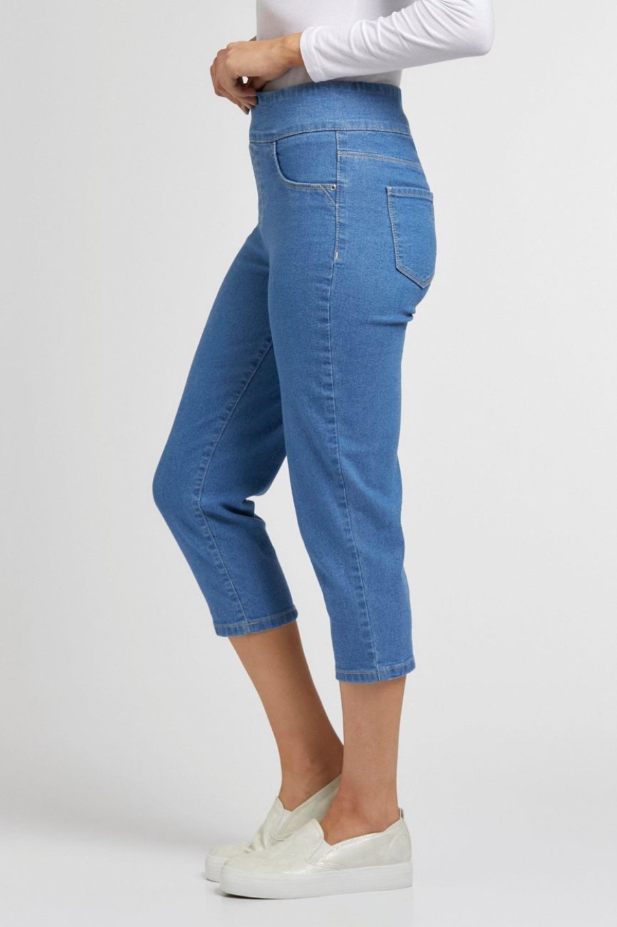 Clothing MILADYS | Pull On Jegging Crops Periwinkle