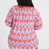 Clothing MILADYS | Abstract Print Peasant Top Multi