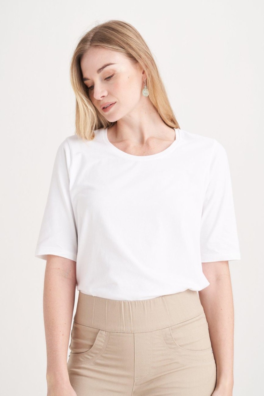 Clothing MILADYS | Basic Short Sleeve T-Shirt White