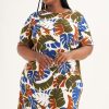 Clothing MILADYS | Leaf Print Shift Dress Multi