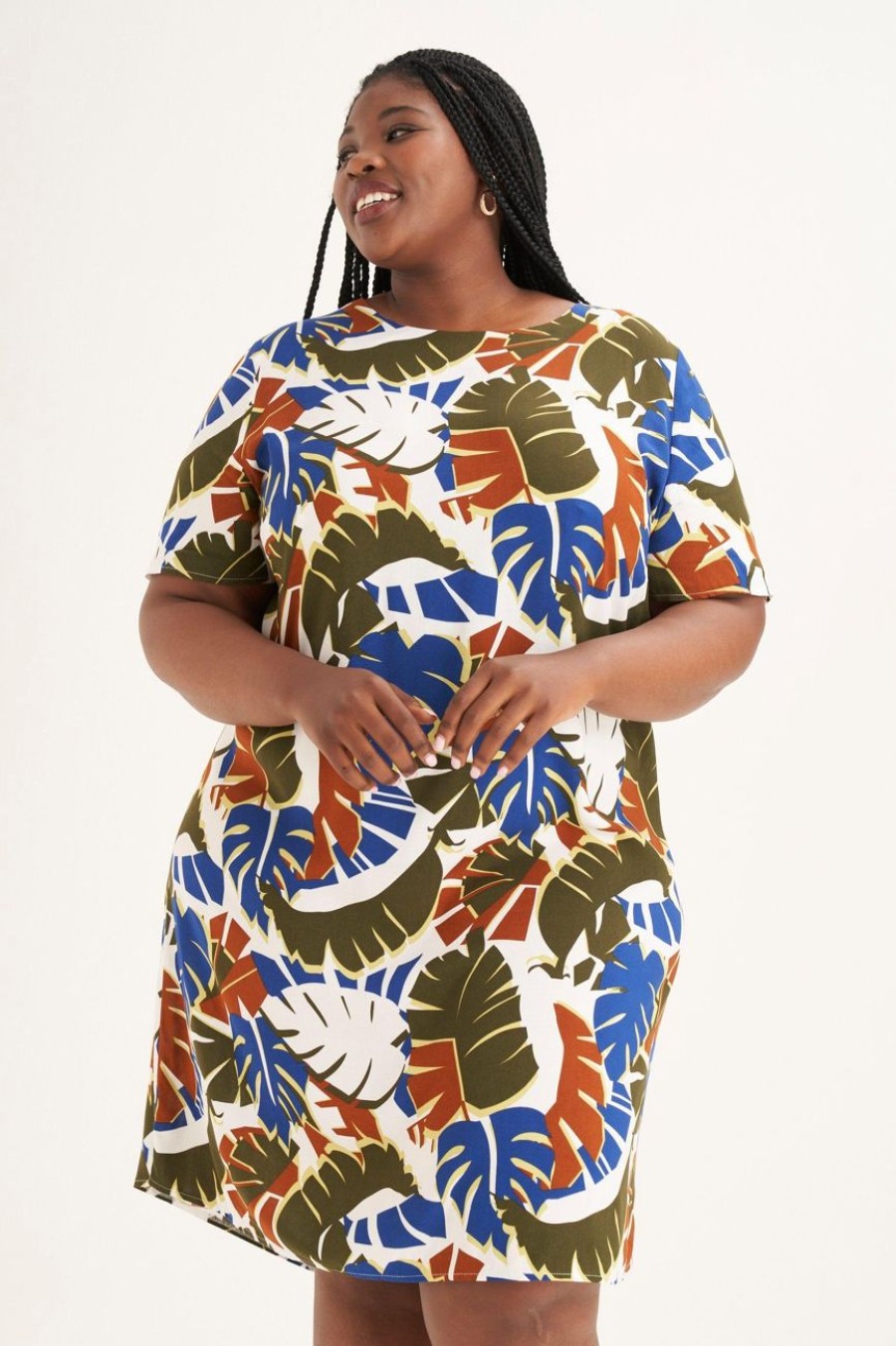 Clothing MILADYS | Leaf Print Shift Dress Multi