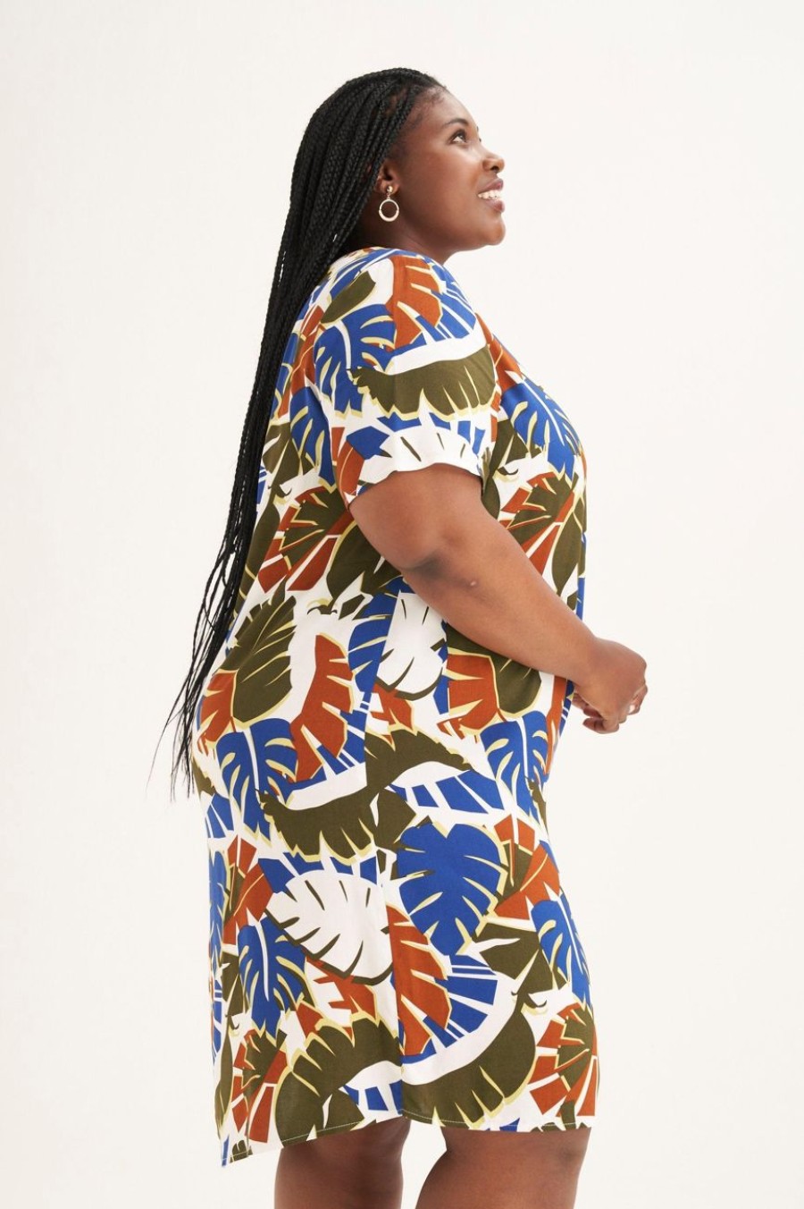 Clothing MILADYS | Leaf Print Shift Dress Multi