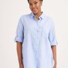 Clothing MILADYS | Cotton Regular Fit Shirt Baby Blue