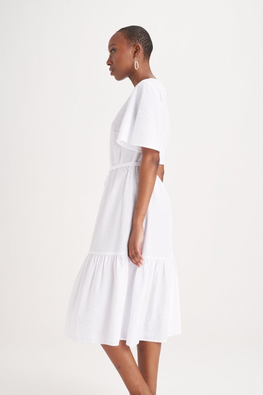 Clothing MILADYS | Textured A-Line Dress White