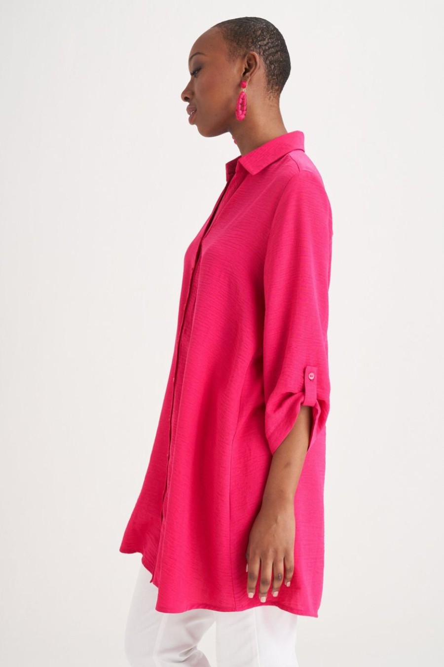 Clothing MILADYS | Longer Length Shirt Cerise