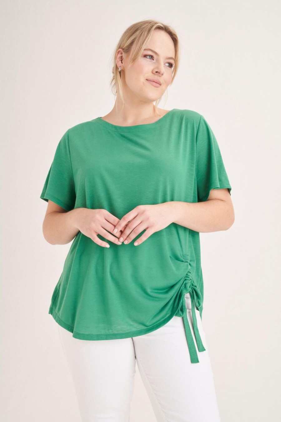 Clothing MILADYS | Side Detail Tee Green Forest Green