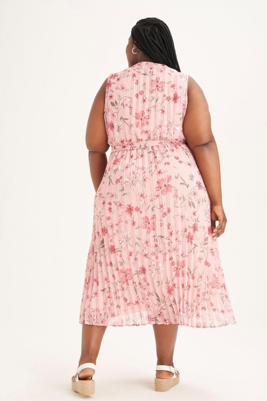 Clothing MILADYS | Floral Pleated Fit And Flare Dress Multi