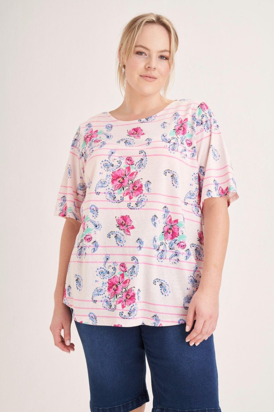 Clothing MILADYS | Combo Print T-Shirt Pink Glo