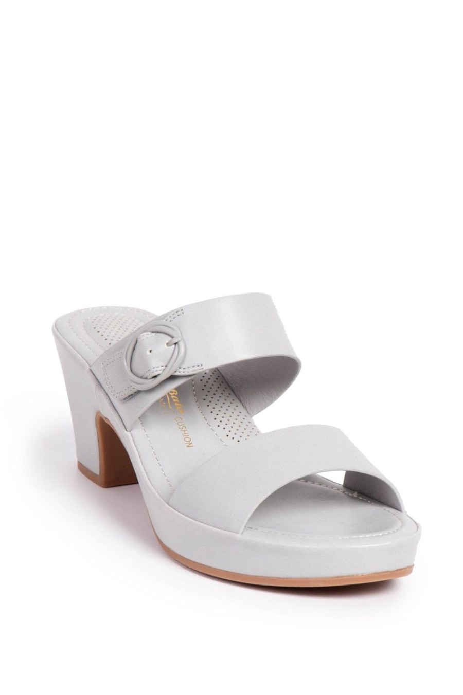 Shoes MILADYS | Double Strap Heeled Sandal - Bata Comfit Light Grey