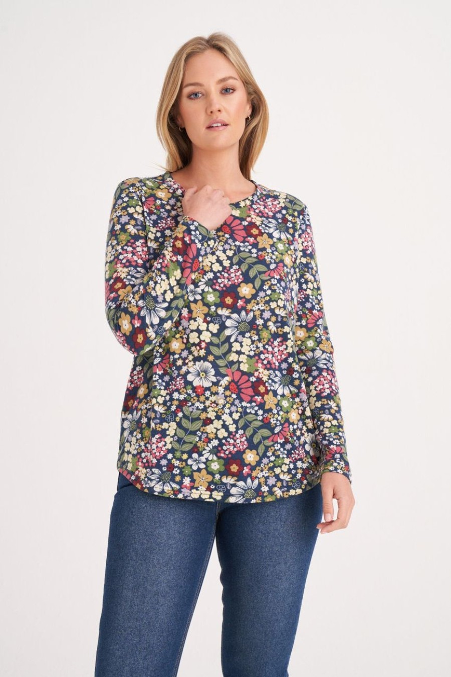 Clothing MILADYS | Floral Print Long Sleeve T-Shirt Multi