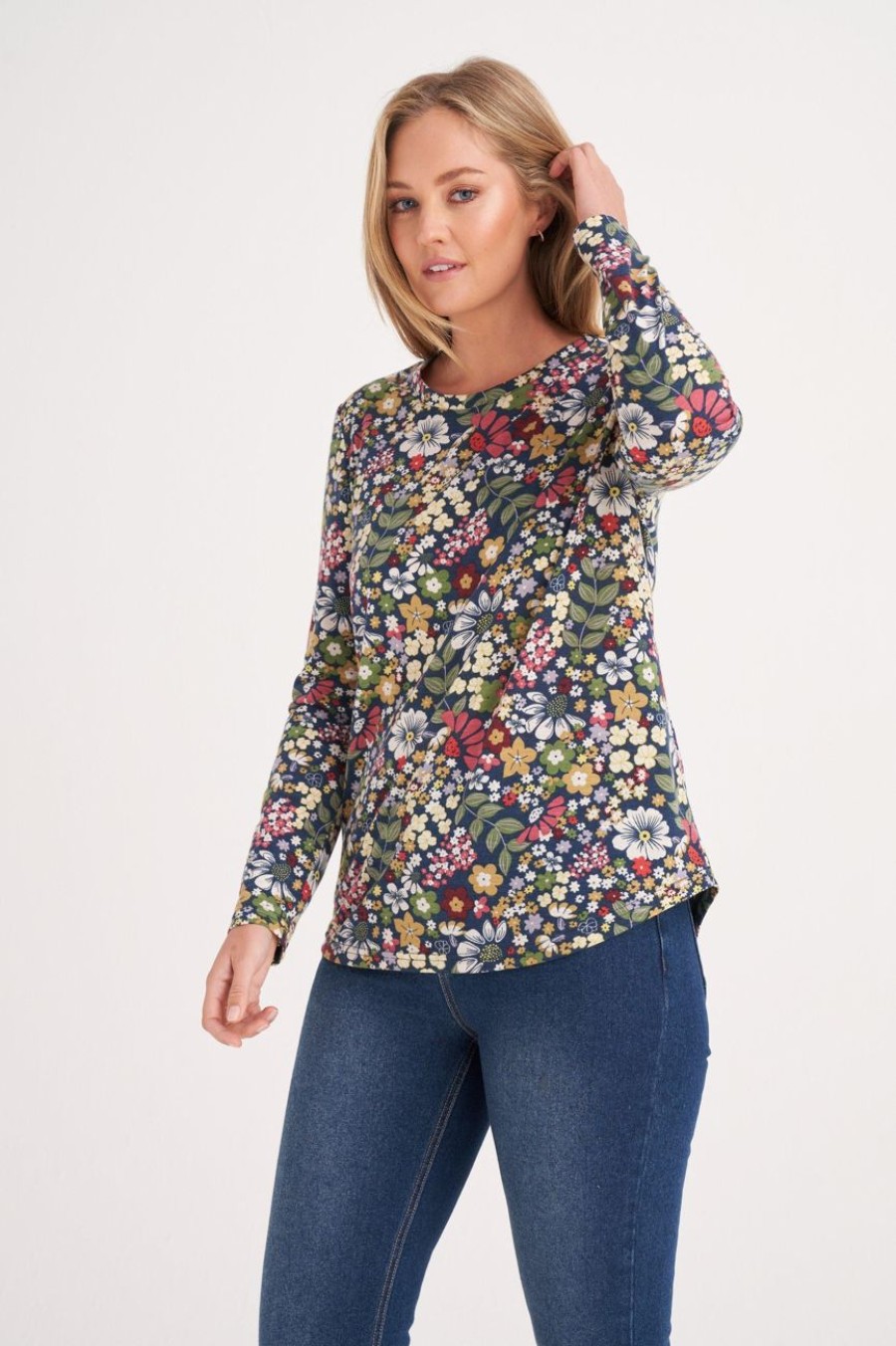 Clothing MILADYS | Floral Print Long Sleeve T-Shirt Multi