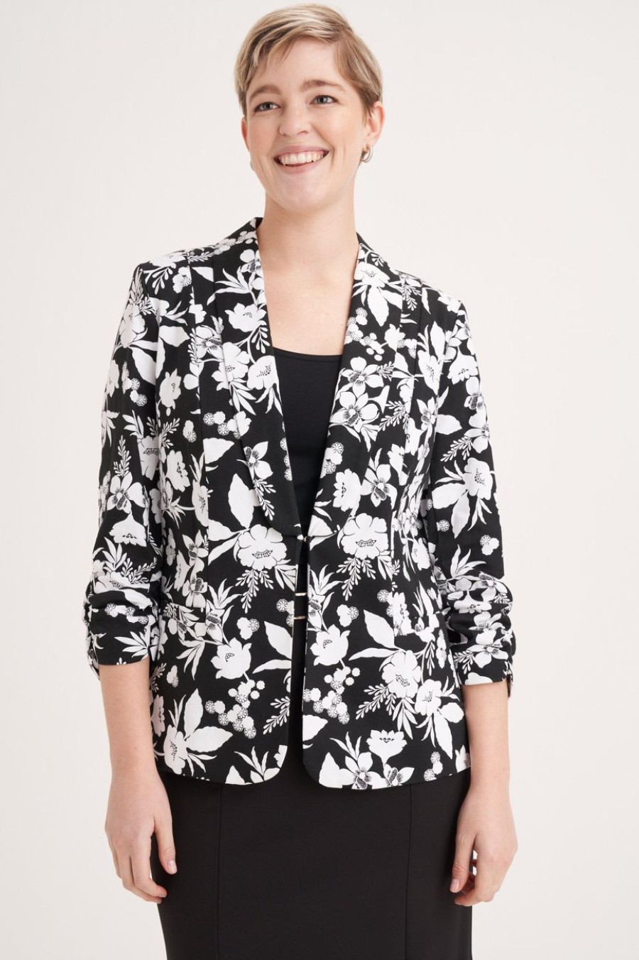 Clothing MILADYS | Monochrome Floral Blazer Multi