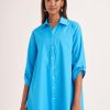 Clothing MILADYS | Longer Length Shirt Aqua