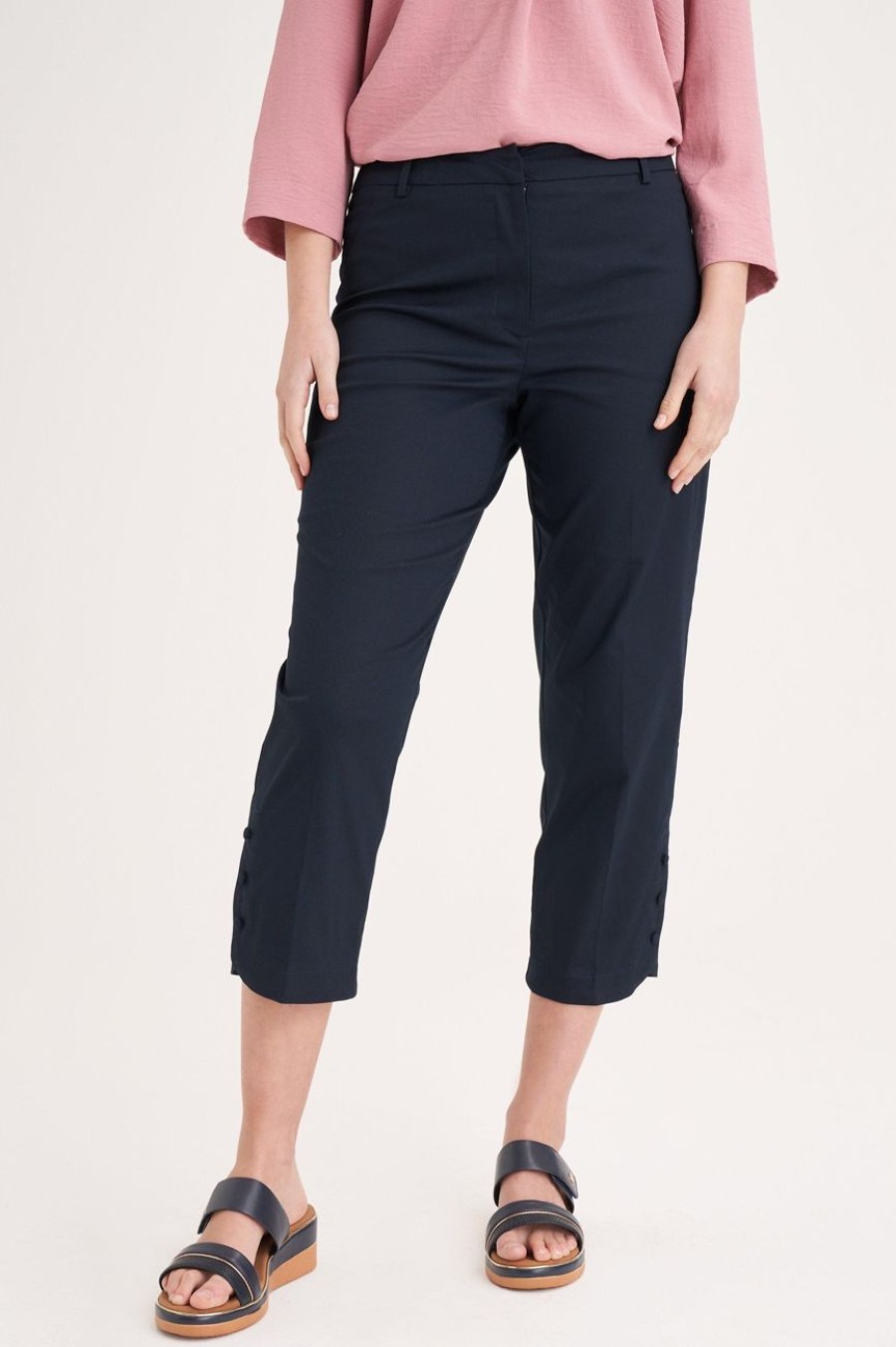 Clothing MILADYS | Sateen Crops Navy