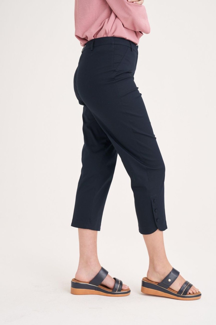 Clothing MILADYS | Sateen Crops Navy