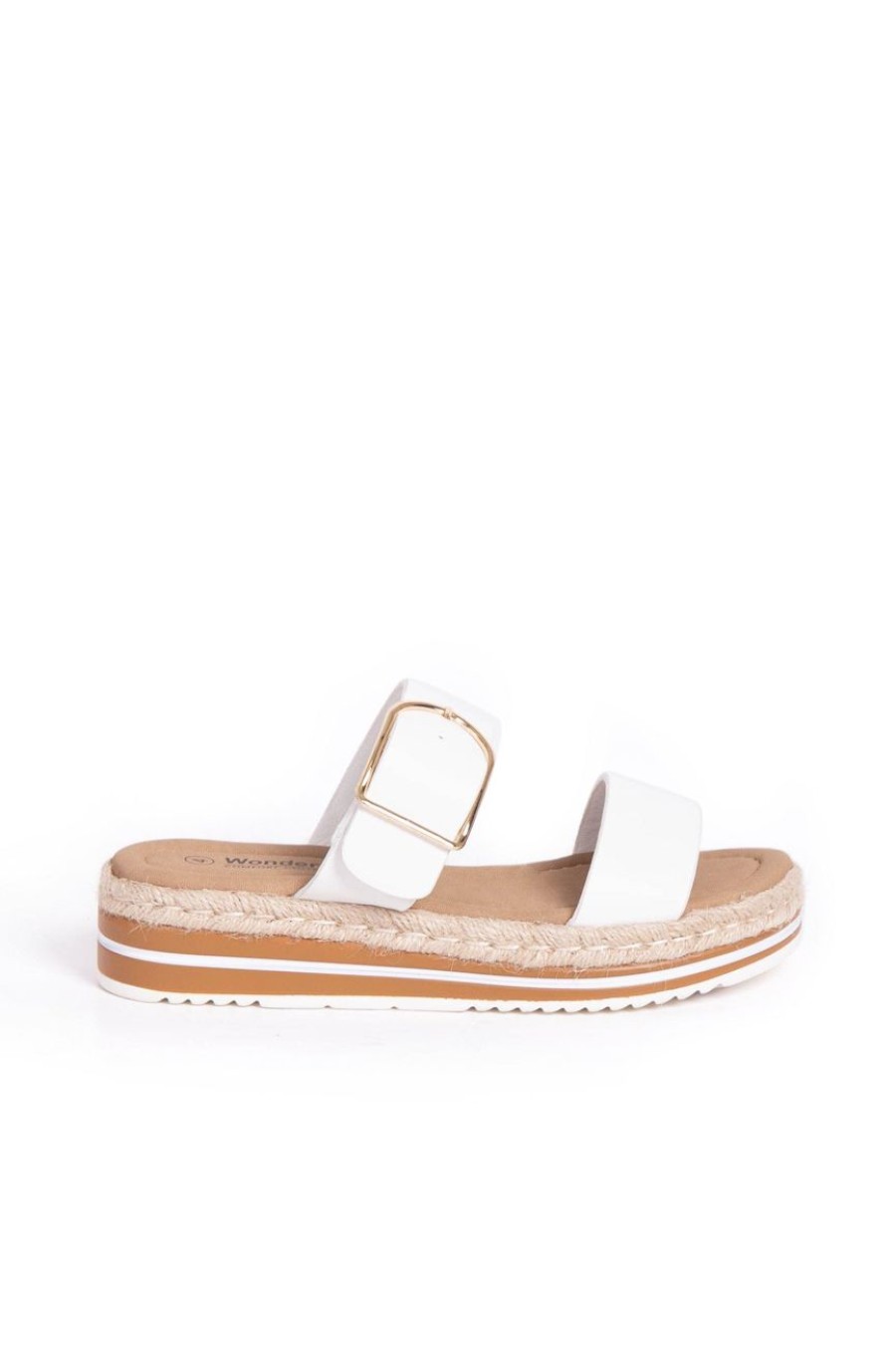 Shoes MILADYS | Slip On Double Strap Mule White