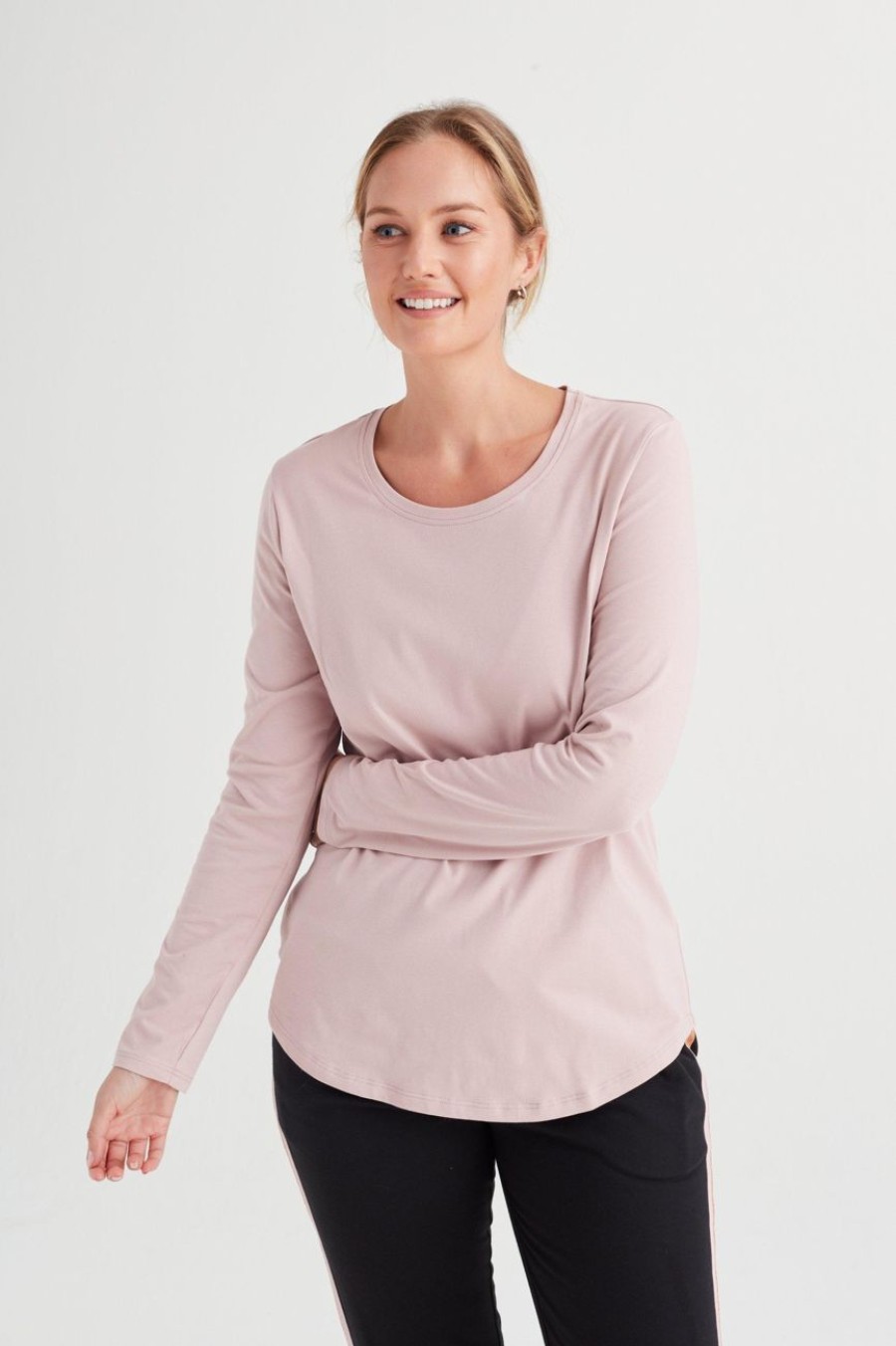 Clothing MILADYS | Basic Long Sleeve T-Shirt Pink Pink Glo