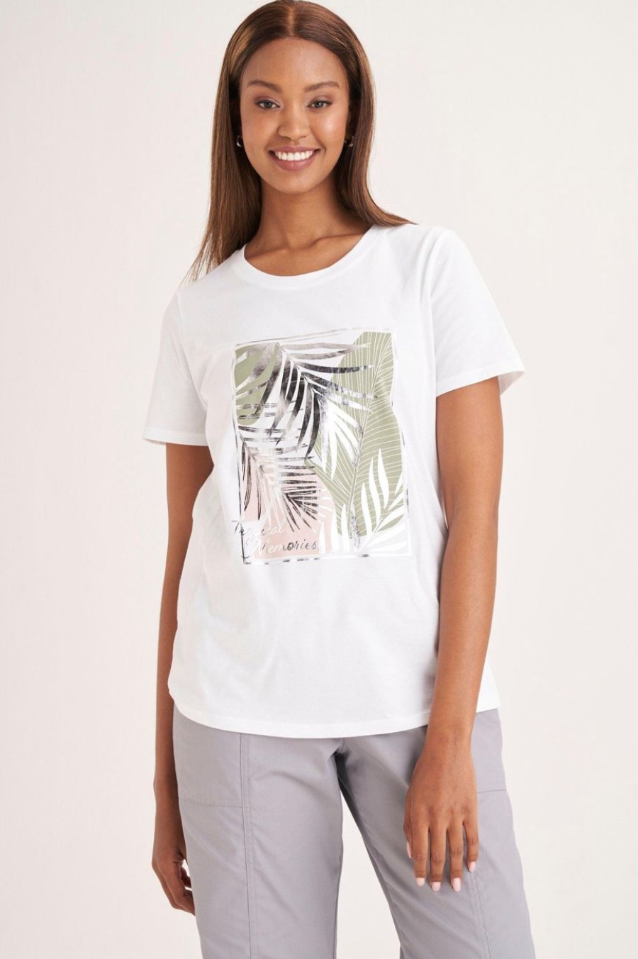 Clothing MILADYS | Foil Placement Print Tee White