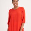 Clothing MILADYS | Woven Ruffle Trim Top Fire Engine Red