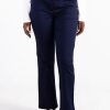 Clothing MILADYS | Pull On Straight Leg Denim Jeans Ink Blue Black