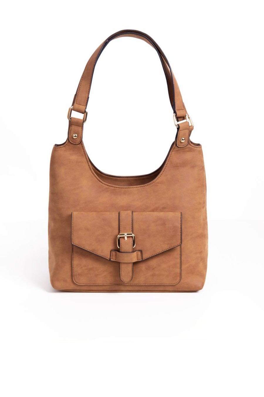 Accessories MILADYS | Buckle Trim Bucket Bag Tan