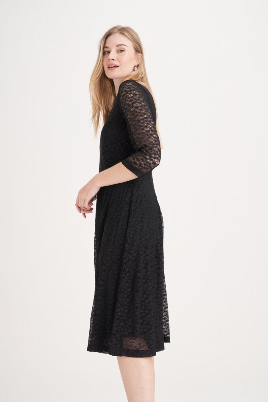 Clothing MILADYS | Lace Fit And Flare Dress Black