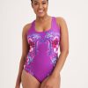 Clothing MILADYS | Paisley Print Wonderfit Swimsuit Magenta