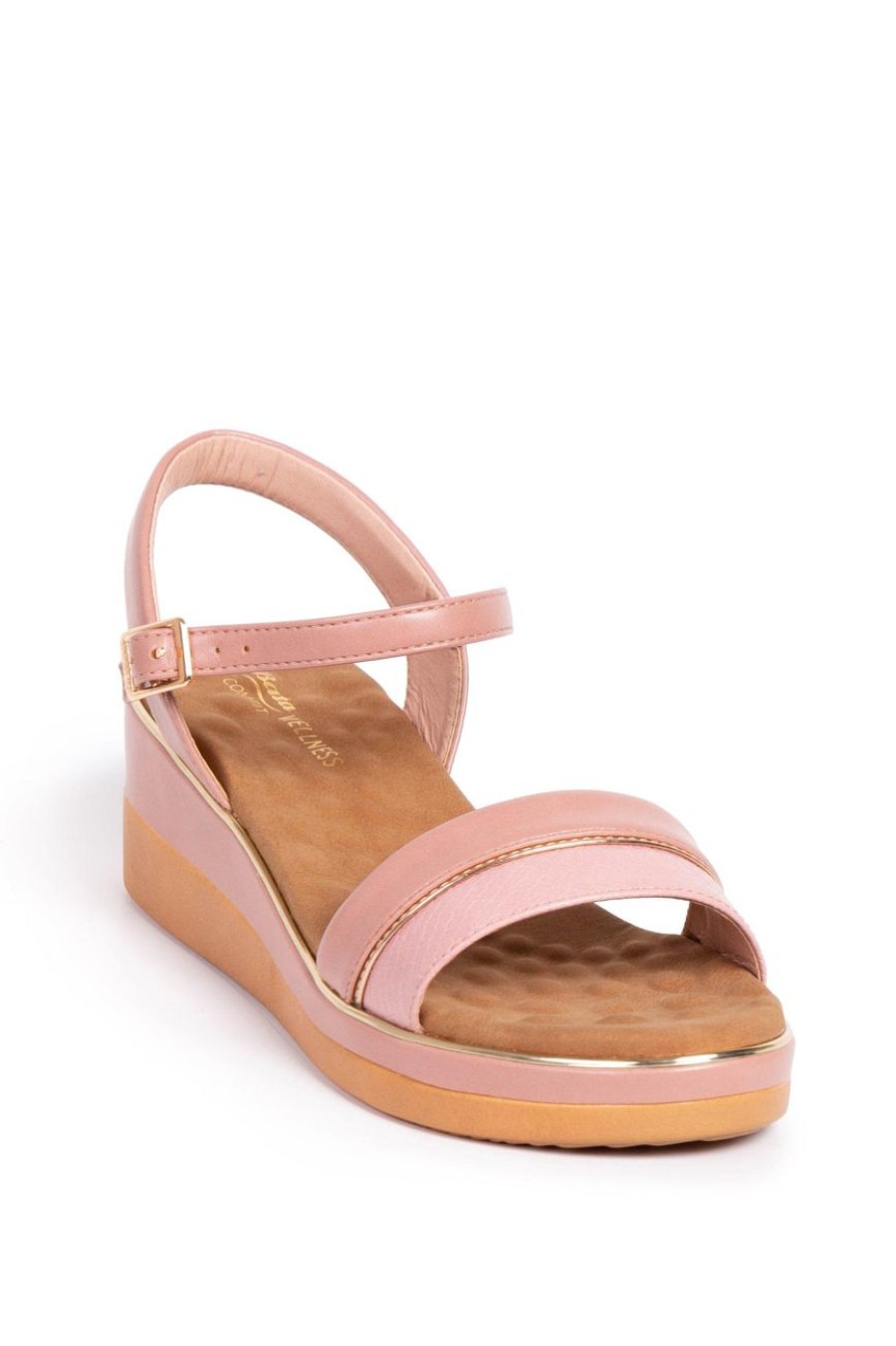 Shoes MILADYS | Ankle Strap Wedge Sandal - Bata Comfit Blush Pink