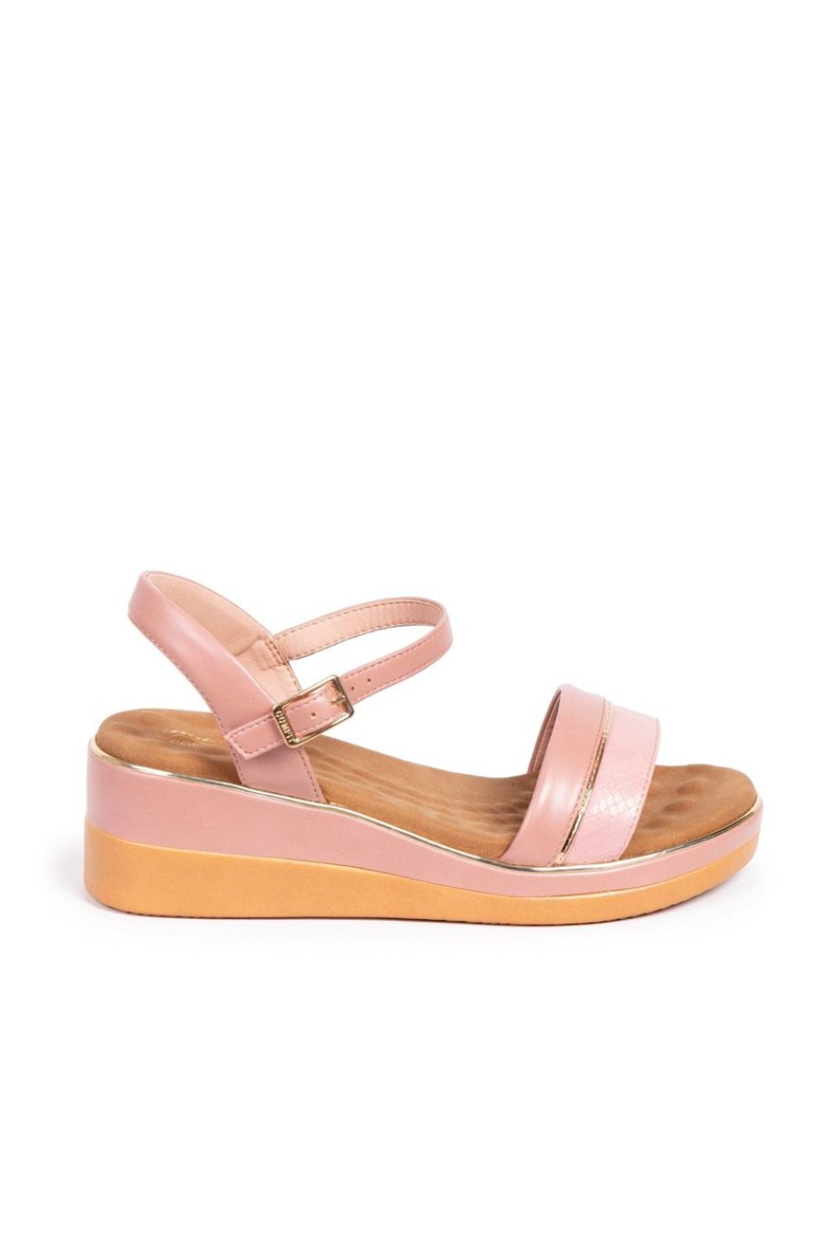 Shoes MILADYS | Ankle Strap Wedge Sandal - Bata Comfit Blush Pink