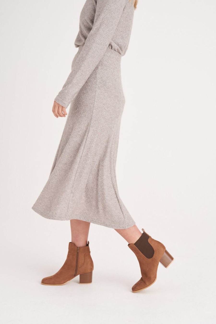 Clothing MILADYS | Knit Trumpet Skirt Stone