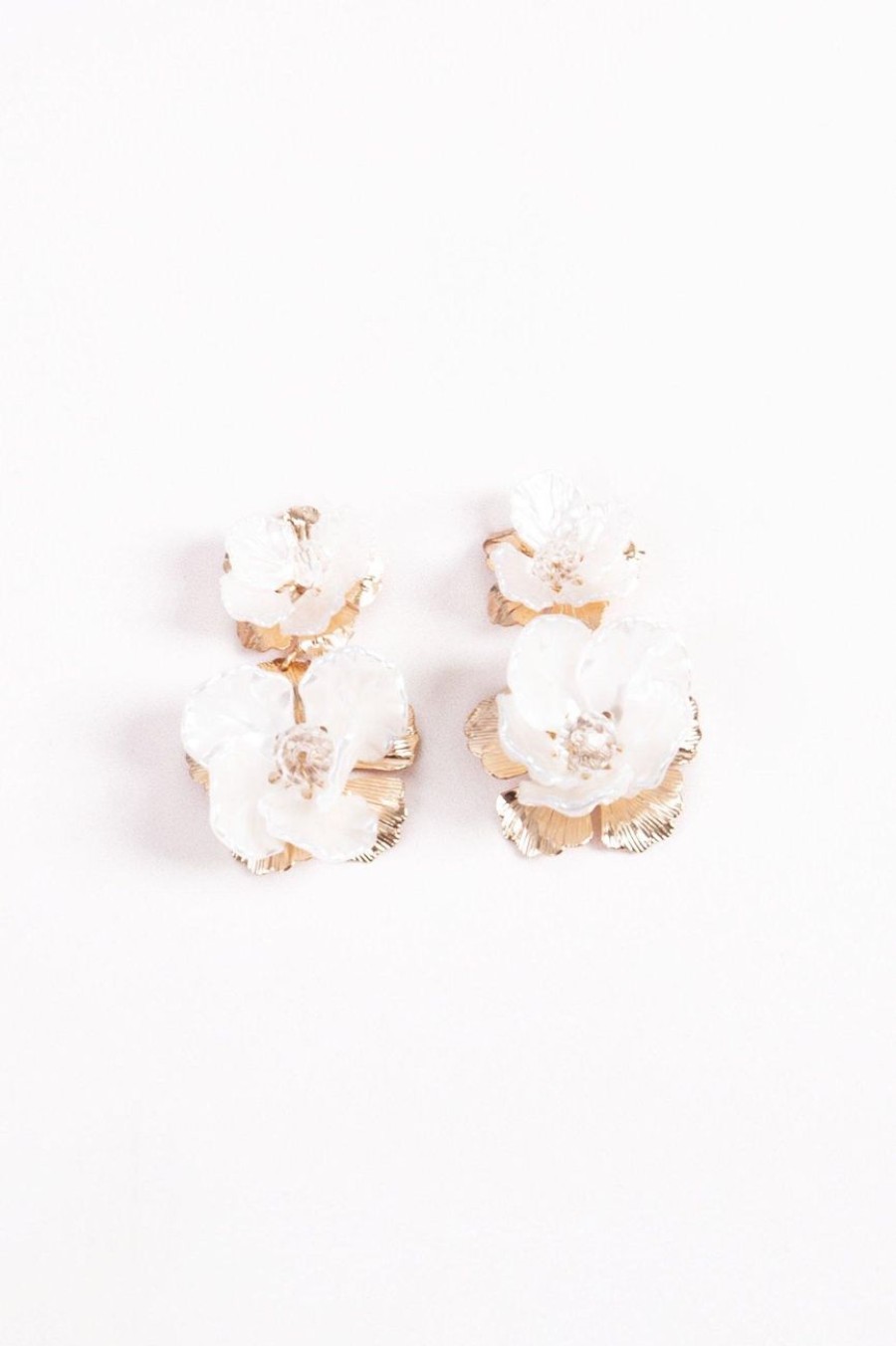 Accessories MILADYS | Flower Drop Earrings Cream