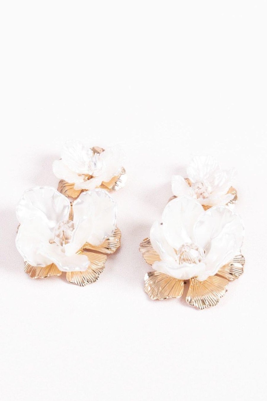 Accessories MILADYS | Flower Drop Earrings Cream