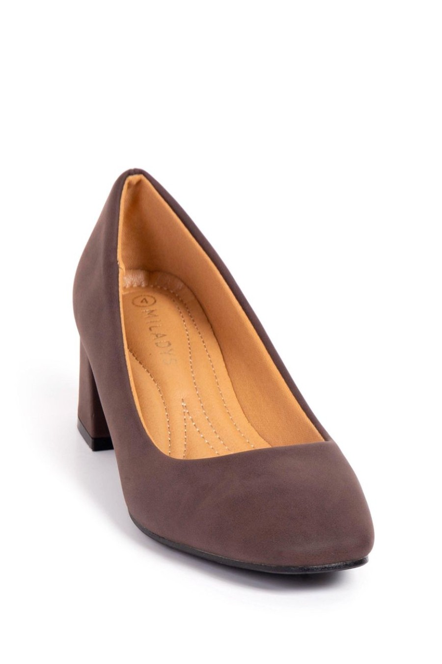 Shoes MILADYS | Block Heel Court Chocolate