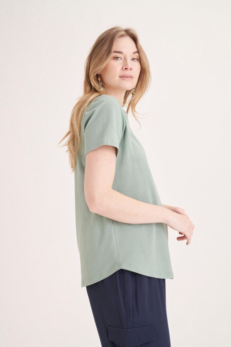 Clothing MILADYS | Boat Neckline Tee Sage