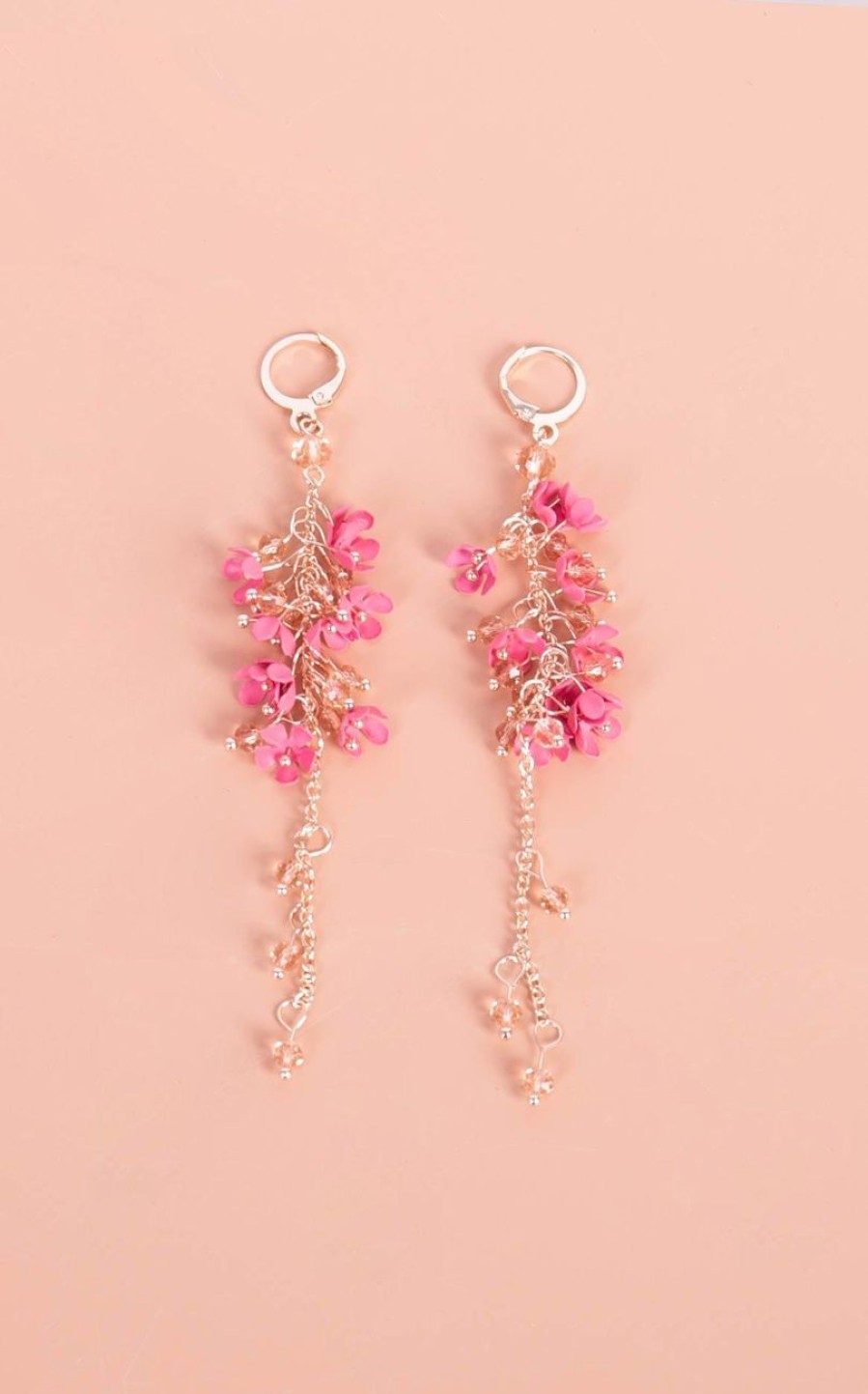 Accessories MILADYS | Flower Drop Earrings Blush Pink