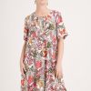 Clothing MILADYS | Leaf Print A-Line Shift Dress Multi