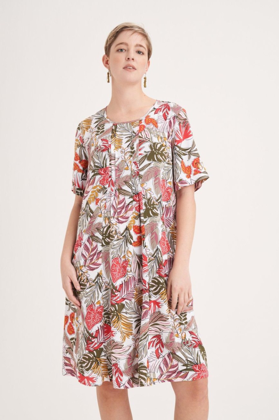 Clothing MILADYS | Leaf Print A-Line Shift Dress Multi