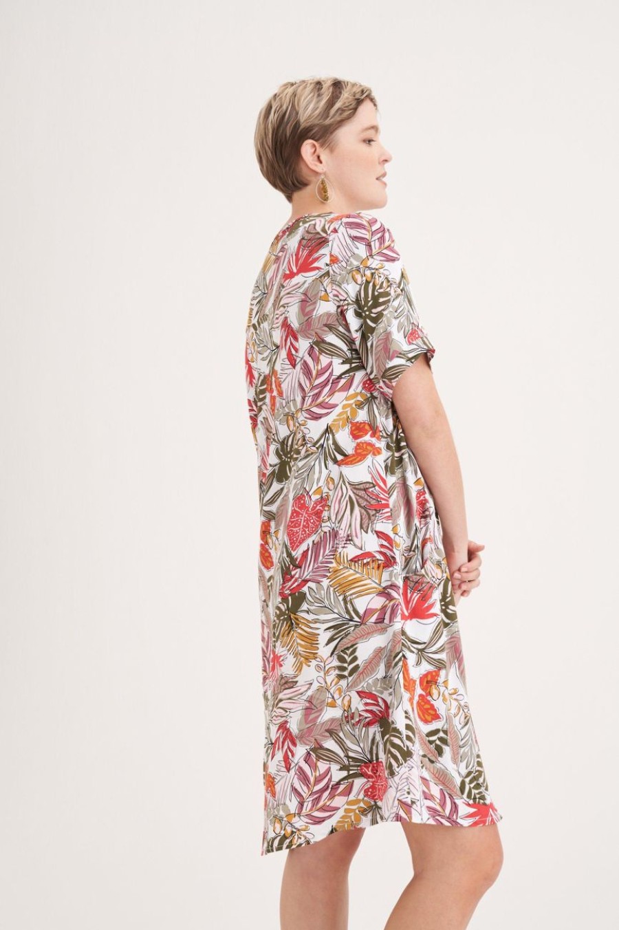 Clothing MILADYS | Leaf Print A-Line Shift Dress Multi