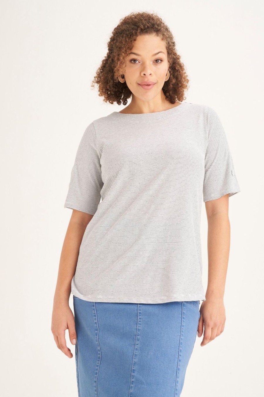 Clothing MILADYS | Pinstripe T-Shirt Multi