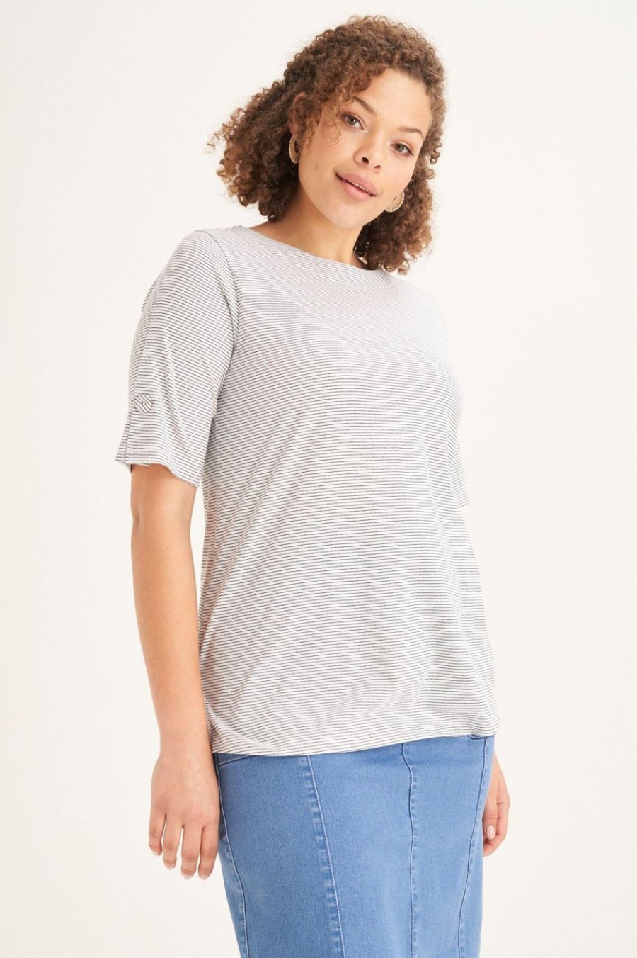 Clothing MILADYS | Pinstripe T-Shirt Multi