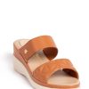 Shoes MILADYS | Quilt Double Strap Wedge - Bata Comfit Camel