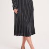 Clothing MILADYS | Lurex Stripe Pleated Skirt Silver