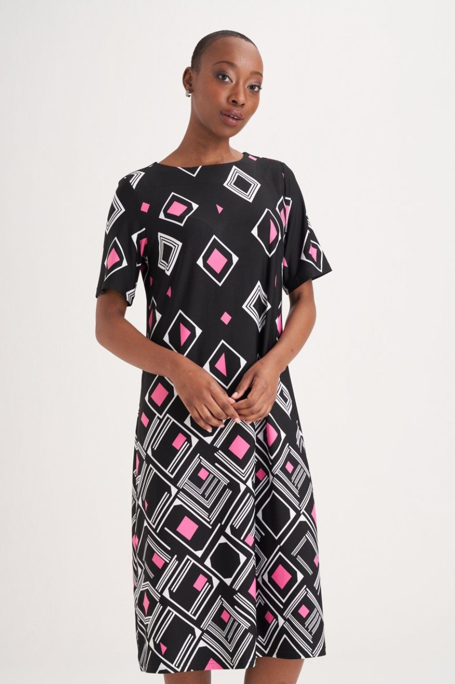 Clothing MILADYS | Geo Printed A-Line Dress Multi