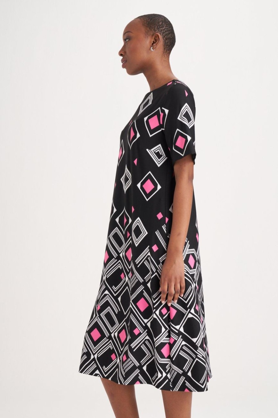 Clothing MILADYS | Geo Printed A-Line Dress Multi