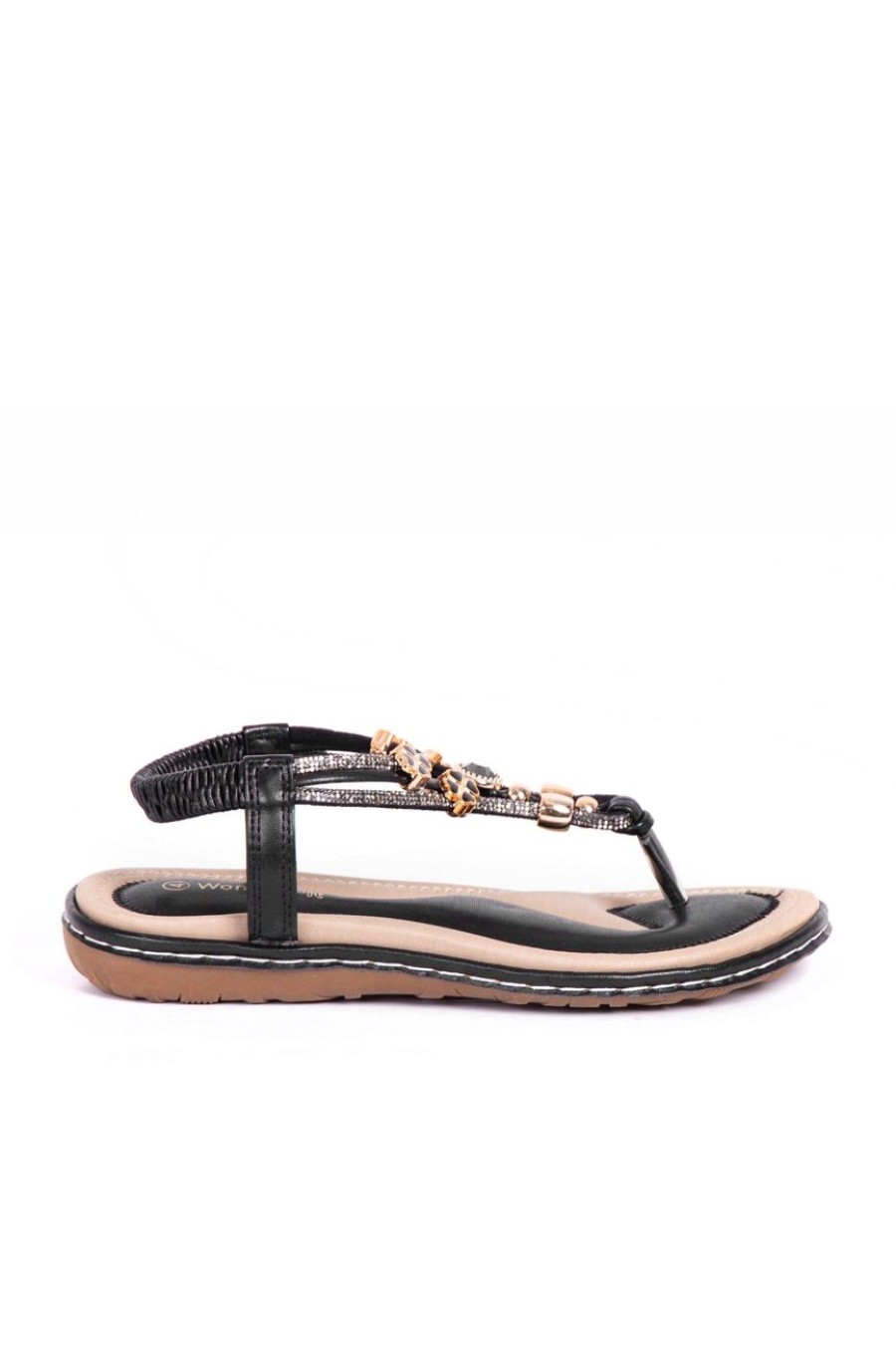 Shoes MILADYS | Wonderfit Thong Sandal Black