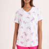 Clothing MILADYS | White Floral Print Tee Multi