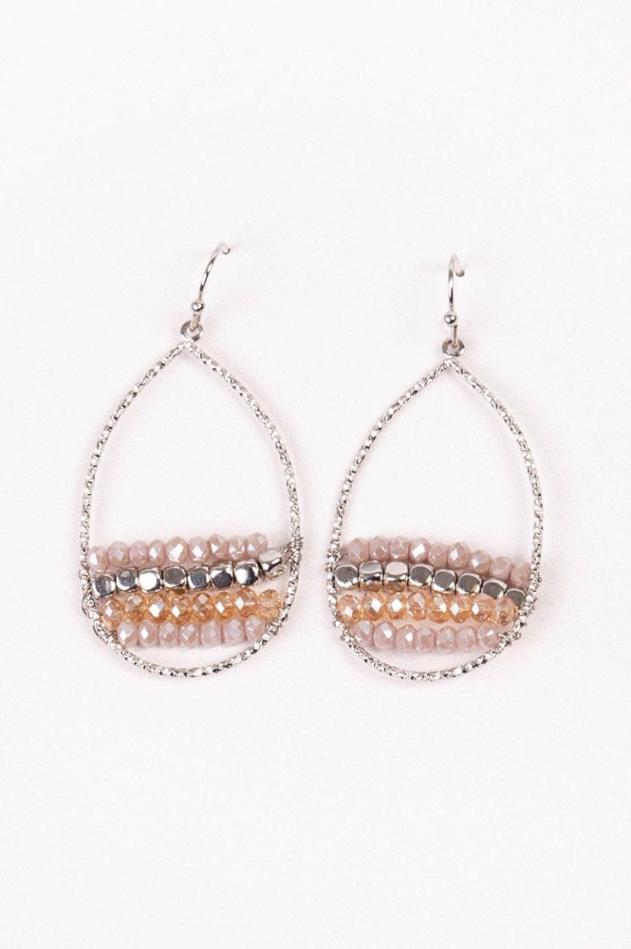 Accessories MILADYS | Beaded Drop Earrings Silver